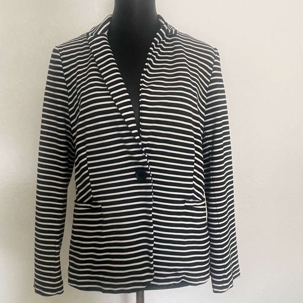Philosophy Black and White Striped Blazer